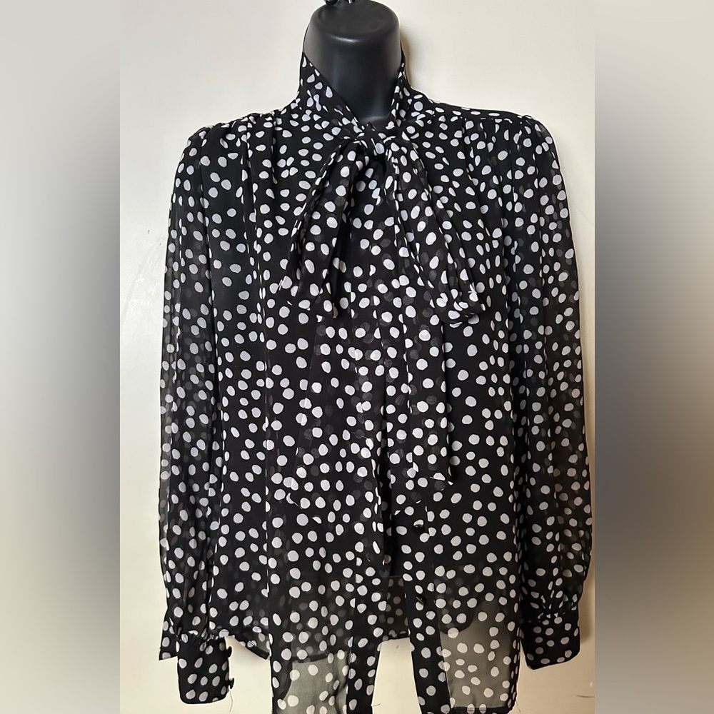 Black and White Polka Dot Blouse